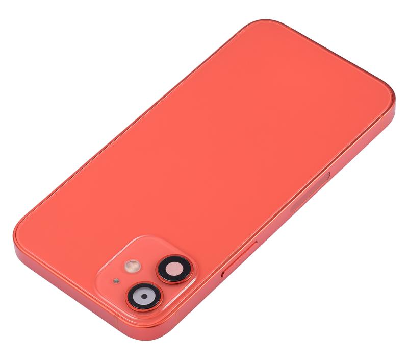 Tapa trasera con componentes pequeños pre-instalados para iPhone 12 Mini (Versión US) (Sin Logo) (Rojo)