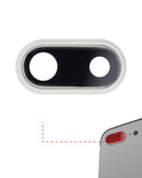 Lente de camara trasera con soporte y bisel para iPhone 8 Plus (Plata) (Paquete de 10)