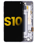Pantalla OLED con marco para Samsung Galaxy S10 (Reacondicionado) - Negro Ceramico/Prisma