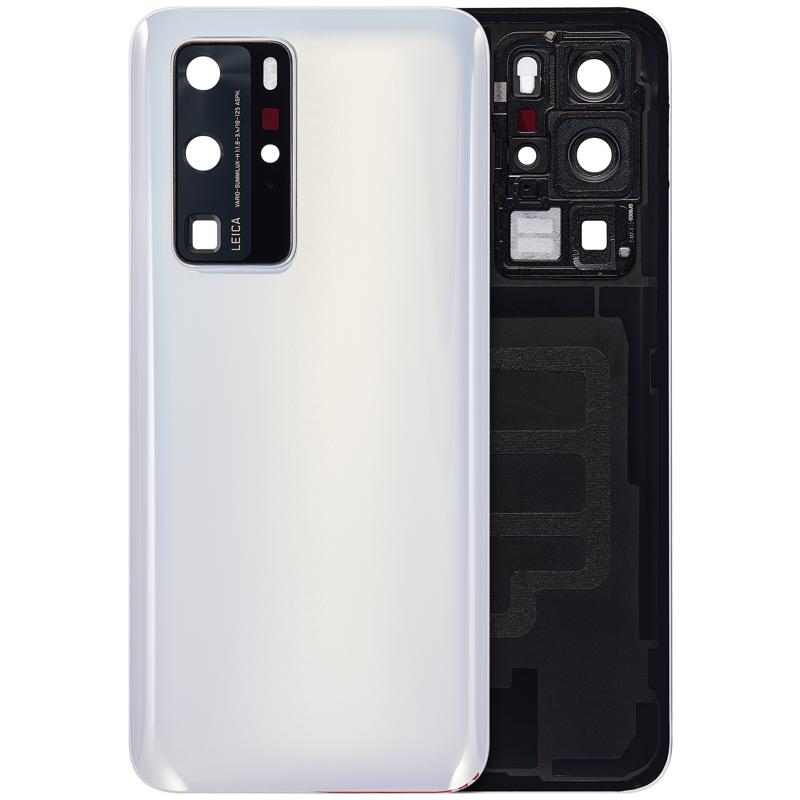 Tapa trasera con lente de camara para Huawei P40 Pro (Blanco Hielo)
