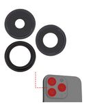 Lente de Camara Trasera con Soporte y Bisel para iPhone 15 Pro (Juego de 3 Piezas) (Premium) (Negro Titanio)