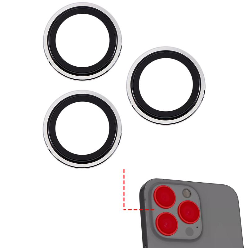 Protector de lente de camara Casper para iPhone 13 Pro / 13 Pro Max (Plata) (Transparente)