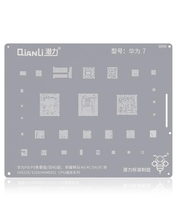 Stencil Bumblebee (QS58) para Huawei P8 / P9 Lite / Honor Y5 / 4X / 4C / 5A / 5C (HI 6220/6250/MSM8952) CPU Serie Universal (Qianli)