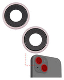Lente de camara trasera con soporte y bisel para iPhone 15 / 15 Plus (Juego de 2 piezas) (Rosa)