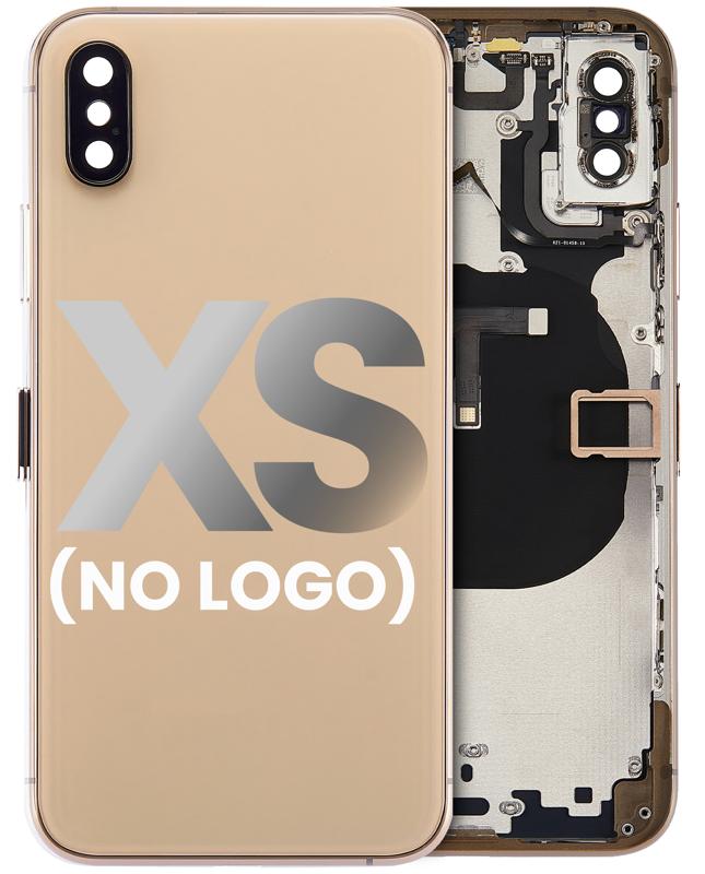 Tapa trasera para iPhone XS con componentes pequenos pre-instalados (Dorado)