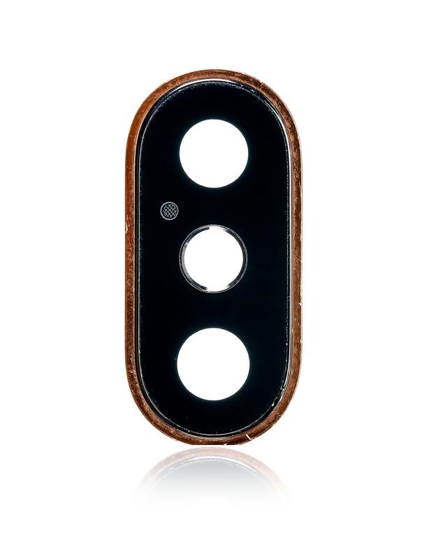 Lente de camara trasera con soporte y bisel para iPhone XS / XS Max (Dorado) (Zafiro real premium)