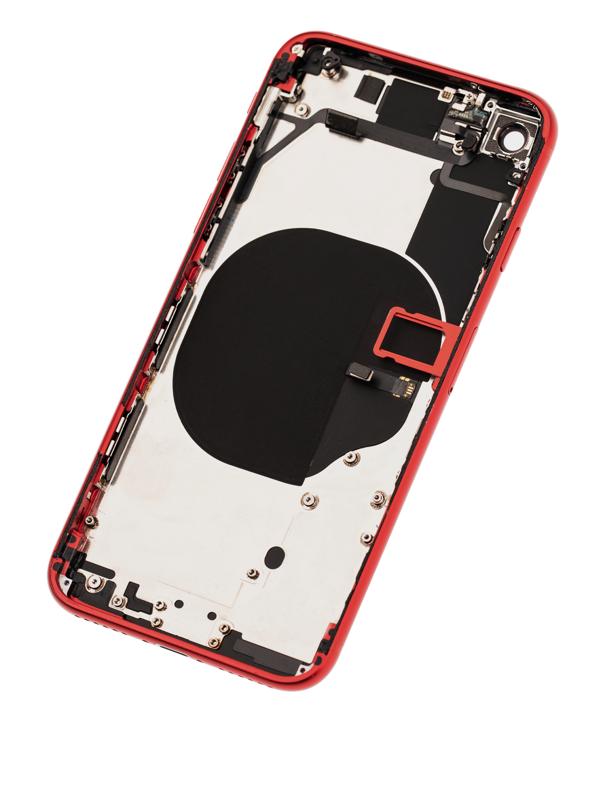 Tapa trasera con componentes pequenos pre-instalados para iPhone 8 (Usado OEM Grado C) (Rojo)