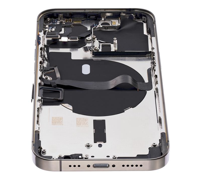 Tapa trasera para iPhone 13 Pro con componentes pequeños pre-instalados (Sin logo) (Versión internacional) (Grafito)