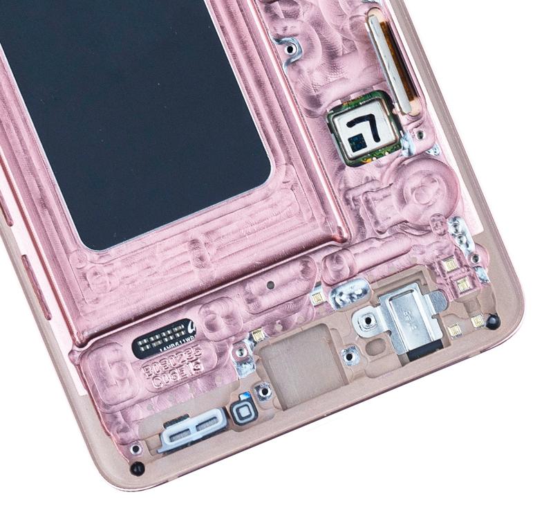 Pantalla LCD con marco para Samsung Galaxy S10 (sin sensor de huella) - Rosa Flamingo