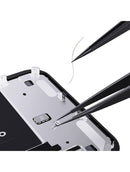 Pinzas de acero inoxidable no magneticas hechas a mano iNeeZy (Qianli) (Negras - Anchas)