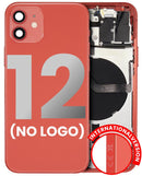 Tapa trasera con componentes pequenos pre-instalados para iPhone 12 (Version Internacional) (Rojo)