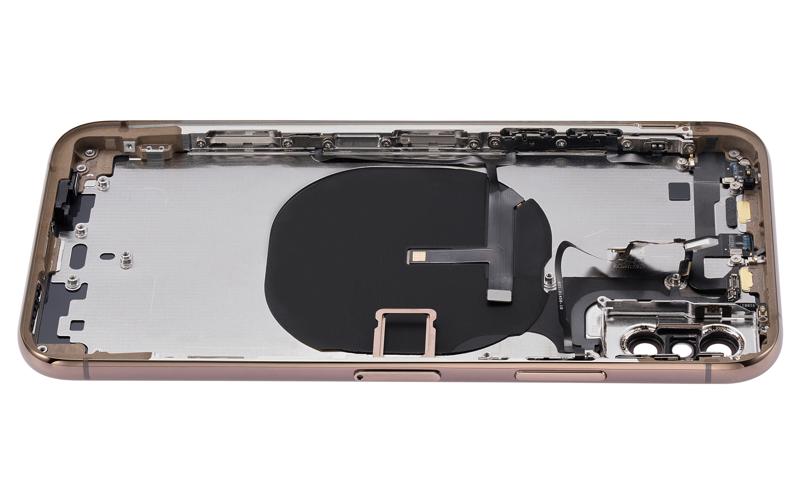 Tapa trasera para iPhone XS con componentes pequenos pre-instalados (Dorado)