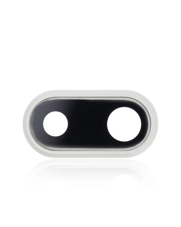 Lente de camara trasera con soporte y bisel para iPhone 8 Plus (Plata) (Paquete de 10)