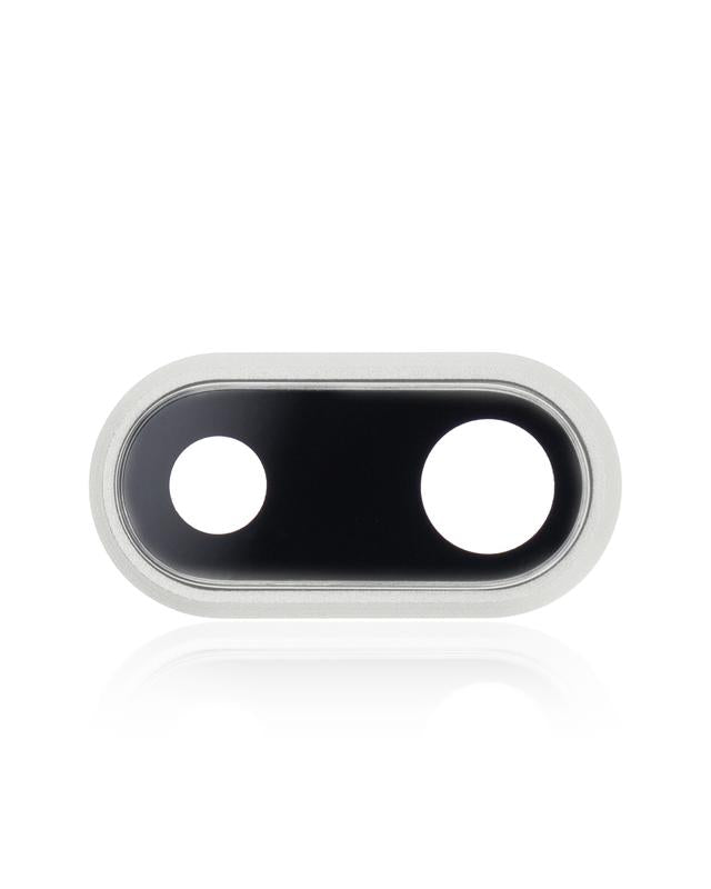 Lente de camara trasera con soporte y bisel para iPhone 8 Plus (Plata) (Paquete de 10)