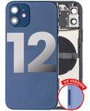 Tapa trasera con componentes pequeños pre-instalados para iPhone 12 (Versión EE.UU.) (Azul)