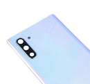 Tapa trasera con lente de camara para Samsung Galaxy Note 10 Aura Glow / Plata original