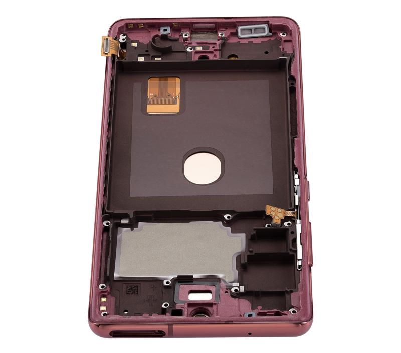 Pantalla OLED para Samsung Galaxy S20 FE 4G / 5G con marco (Rojo Nube)