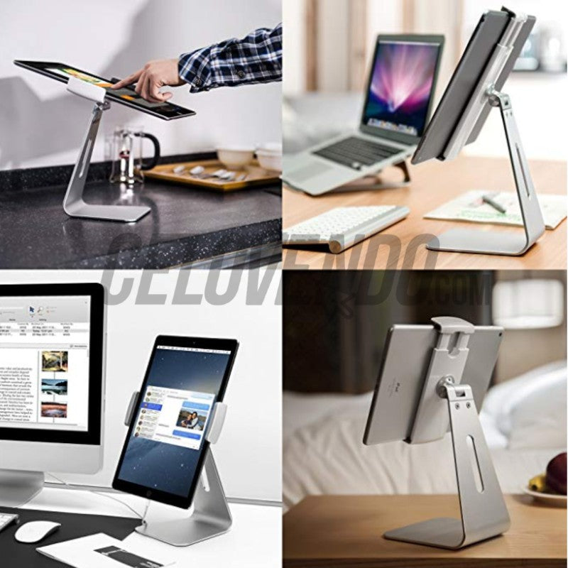 Stand de Aluminio para Tablet | Base para Tablet Universal | iPad Mini ,  iPad Air, iPad Pro, Surface Pro 1,2,3,4 y 5