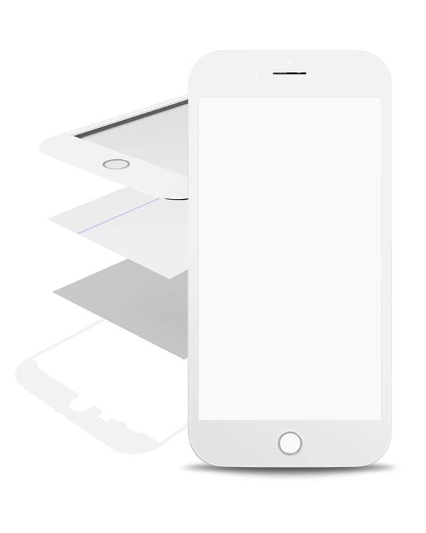 Vidrio con marco / OCA / Polarizador preinstalado para iPhone 7 Plus (Blanco)