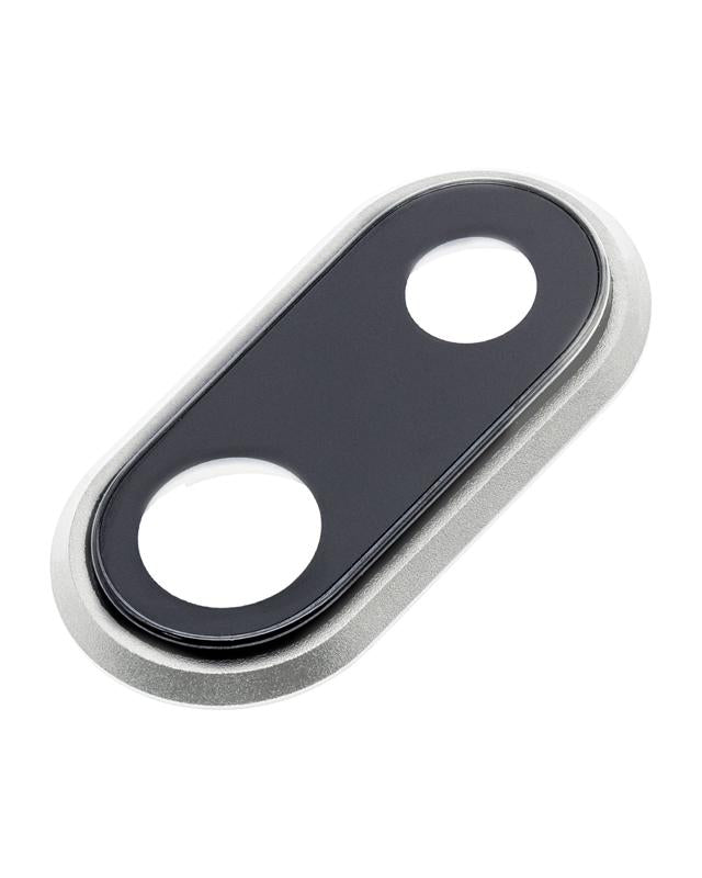 Lente de camara trasera con soporte y bisel para iPhone 8 Plus (Plata) (Paquete de 10)