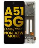 Pantalla OLED para Samsung Galaxy A51 5G (A516 / 2020) con marco (Prism Cube White) original