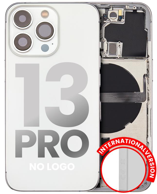 Tapa trasera para iPhone 13 Pro con componentes pequenos pre-instalados (Plata)