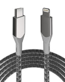 Cable Lightning a USB Tipo C de 3 ft AmpSentrix Infinity plata