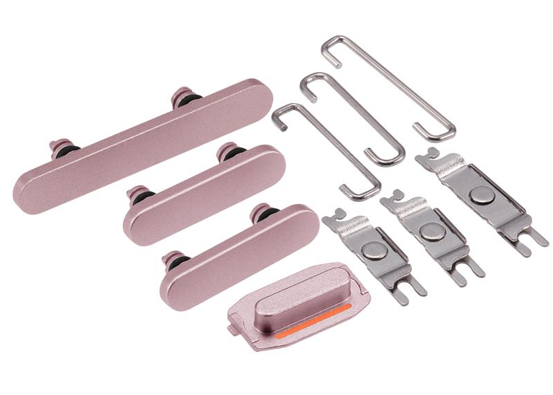 Botones duros (Encendido / Volumen / Switch) para iPhone 15 / 15 Plus (Rosa)