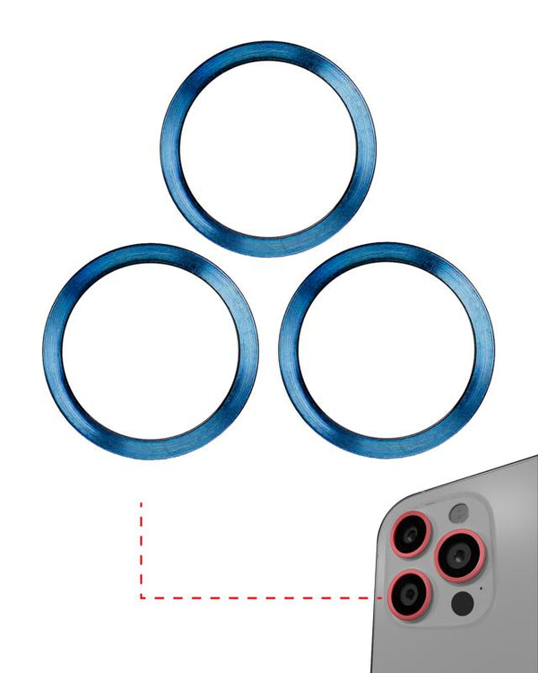 Marco del lente de camara trasera para iPhone 12 Pro Max (Azul Pacifico) (Juego de 3 piezas) (Paquete de 10)