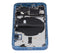 Tapa trasera con componentes pequeños pre-instalados para iPhone 13 Mini (Versión US) (Sin logo) (Azul)