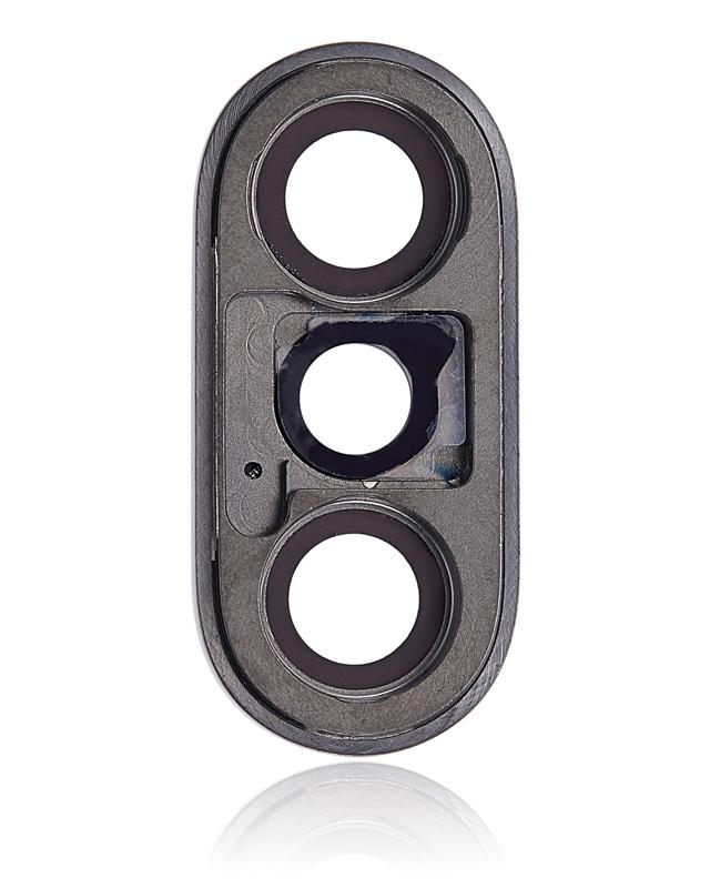 Lente de la camara trasera con soporte y bisel para iPhone XS / XS Max (Gris Espacial) (Zafiro Real) (Paquete de 10)