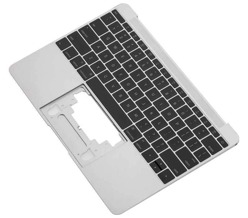 Carcasa superior con teclado y microfono para MacBook Retina 12" (A1534 / Principios de 2016 / Mediados de 2017) (Ingles de EE.UU.) (Usada original: Calidad nueva) (Plata)