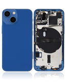 Tapa trasera con componentes pequeños para iPhone 13 Mini (Versión Internacional) (Sin Logo) (Azul)