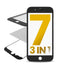 Vidrio frontal con marco y OCA pre-instalado para iPhone 7 (Negro) (Pack de 2)