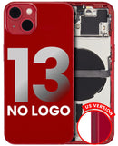 Tapa trasera con componentes pequenos pre-instalados para iPhone 13 (Version US) (Sin logo) (Rojo)