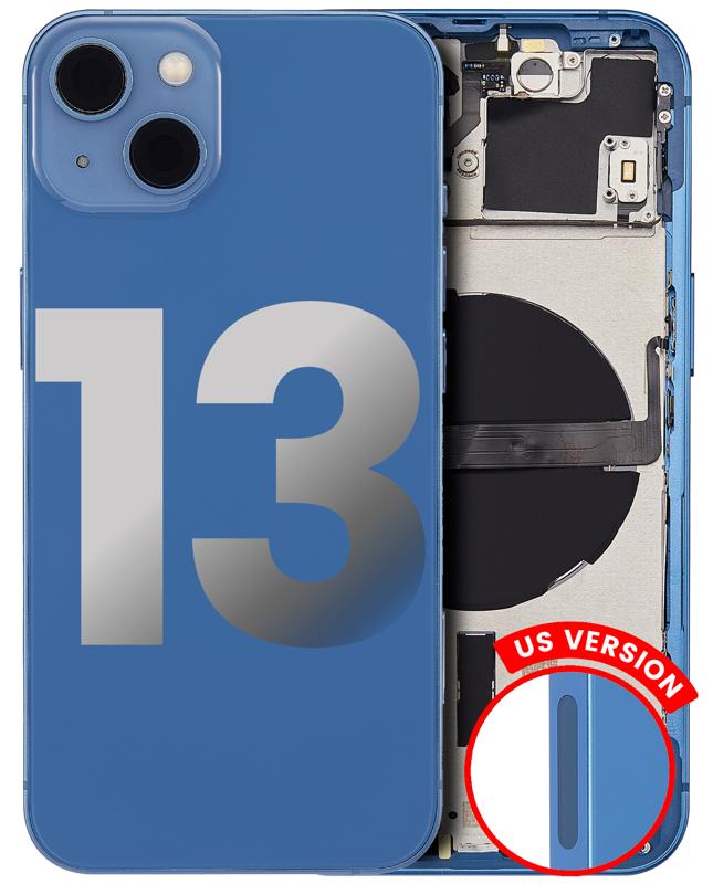 Tapa trasera para iPhone 13 con componentes pequeños pre-instalados (Azul)