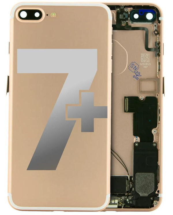 Tapa trasera para iPhone 7 Plus con componentes pequenos pre-instalados (Oro)