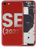 Tapa trasera con componentes para iPhone SE (2022) roja