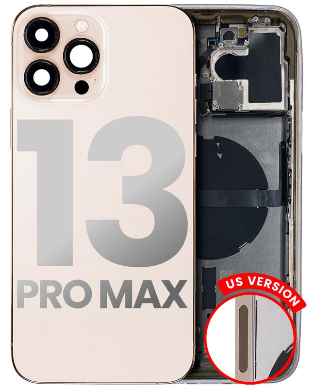 Tapa trasera para iPhone 13 Pro Max con componentes pequeños pre-instalados (Versión EE.UU.) (Original Usada Grado A) (Dorado)