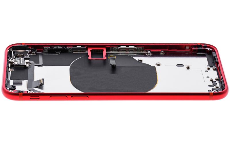 Tapa trasera con componentes pequenos pre-instalados para iPhone SE (2020) (Original Usada: Calidad B) (Rojo)