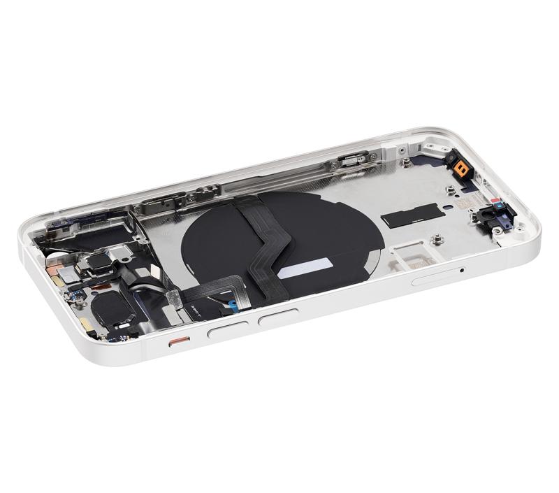 Tapa trasera con componentes pequeños para iPhone 12 Mini (Sin logo) (Blanco)