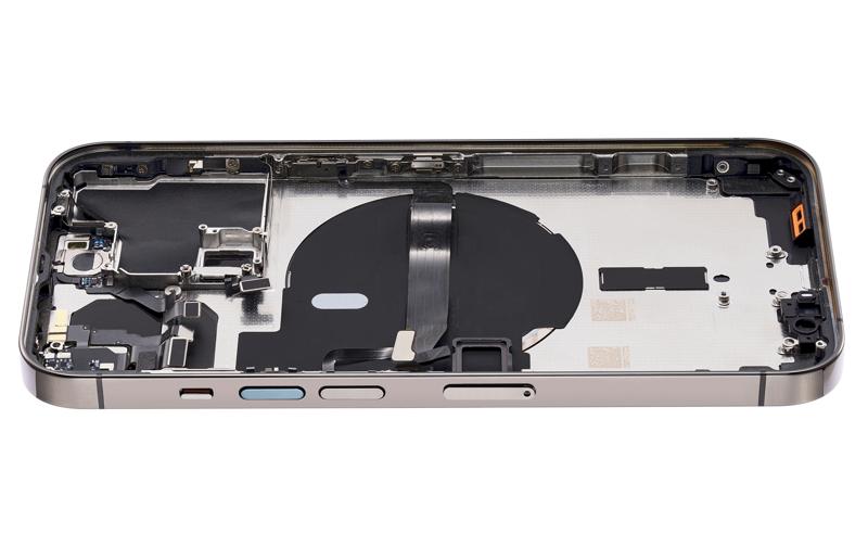 Tapa trasera para iPhone 13 Pro con componentes pequeños pre-instalados (Sin logo) (Versión internacional) (Grafito)