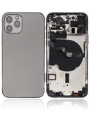 Tapa trasera para iPhone 12 Pro con componentes pequenos pre-instalados (Sin logo) (Version Internacional) (Grafito)