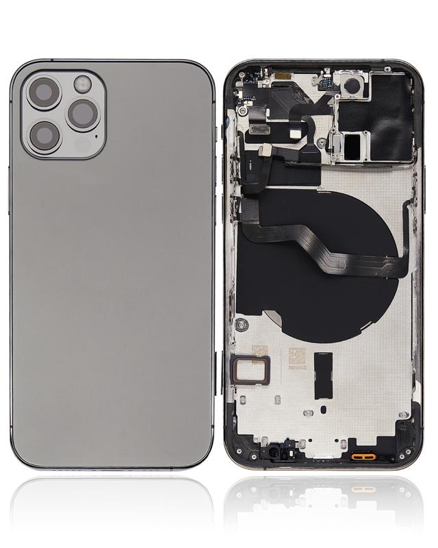 Tapa trasera para iPhone 12 Pro con componentes pequenos pre-instalados (Sin logo) (Version Internacional) (Grafito)