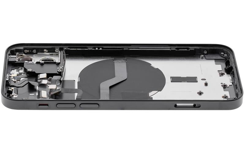 Tapa trasera para iPhone 12 con componentes pequeños pre-instalados (Versión internacional) (Original usada: Grado A) (Negro)