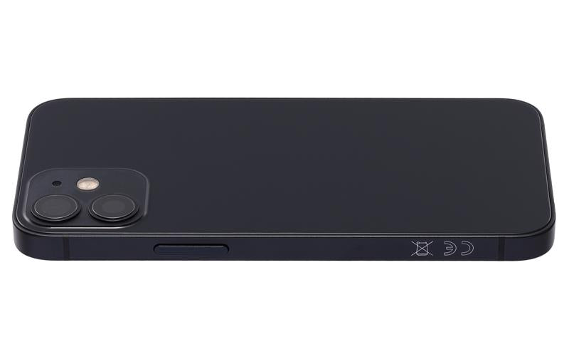 Tapa trasera para iPhone 12 Mini con componentes pequeños pre-instalados (Versión Internacional, Negro)
