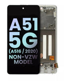 Pantalla OLED para Samsung Galaxy A51 5G (A516 / 2020) con marco (Prism Cube White) original