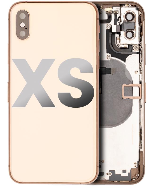 Tapa trasera con componentes pequeños pre-instalados para iPhone XS (Usado, original, Grado C) (Dorado)