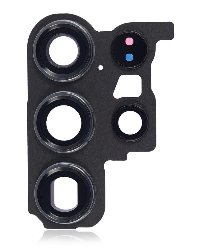 Lente de camara trasera con aro de bisel para Samsung Galaxy S23 Ultra 5G (Cream)