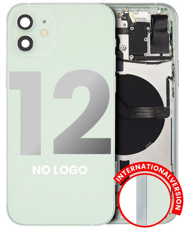 Tapa trasera con componentes pequenos pre-instalados para iPhone 12 (Version internacional) (Usado original: Grado C) (Verde)